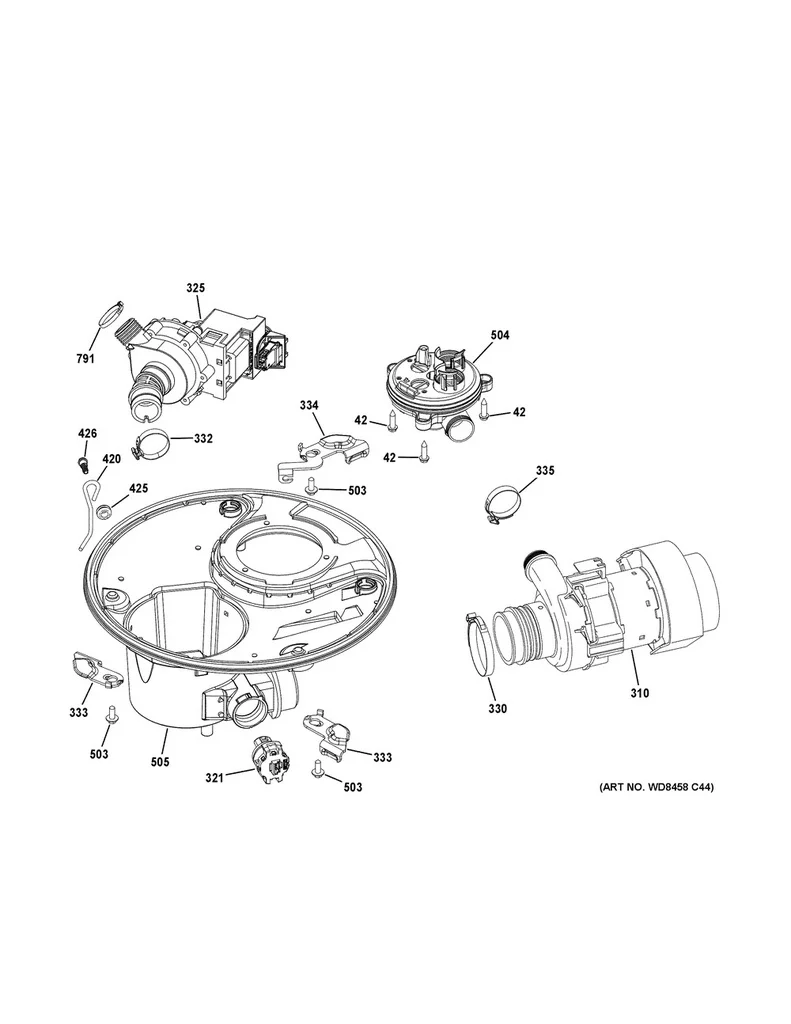 GE Dishwasher Piranha Hose Clamp Kit - WG04A01134