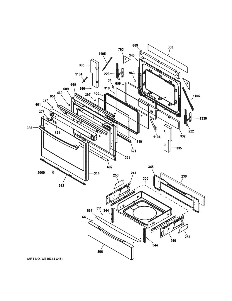 GE Range /Oven Range Inner Oven Door Glass - WS01L00803