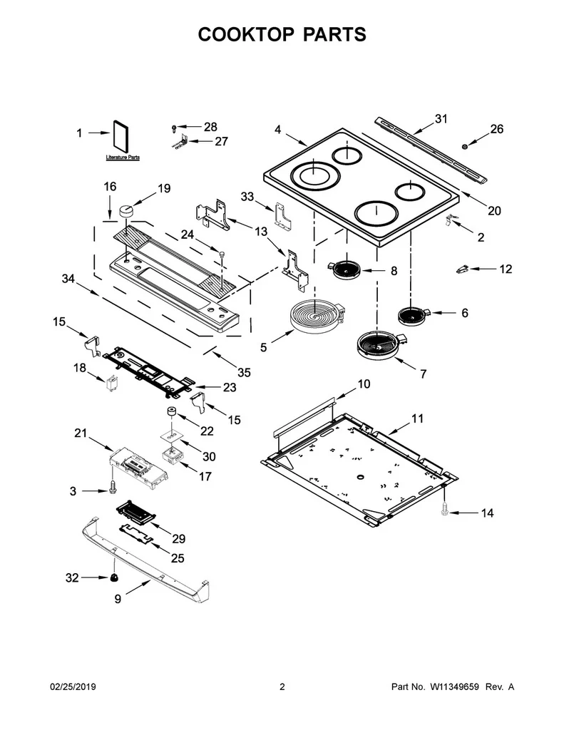 Whirlpool Range /Oven Radiant Surface Element - WPW10270604, Replaces: W10270604 - Image 2